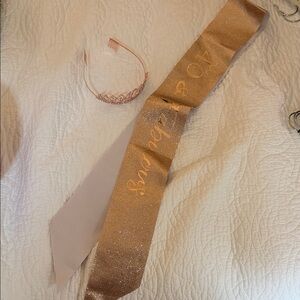 Elegant Rose 40th Gold Sash and Tiara Set